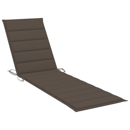 Solsäng med taupe dyna massiv teak