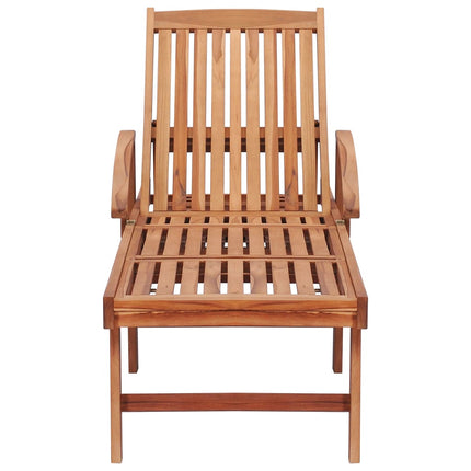 Solsäng med kungsblå dyna massiv teak