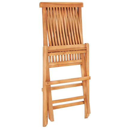 Caféset 3 delar med gråa dynor massiv teak