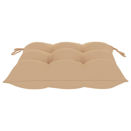 Trädgårdsstolar 2 st med beige dynor massiv teak