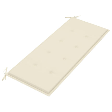 Stapelbar trädgårdsbänk med dyna 128,5 cm massiv teak
