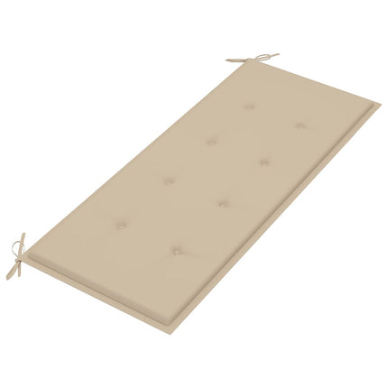 Stapelbar trädgårdsbänk med dyna 128,5 cm massiv teak