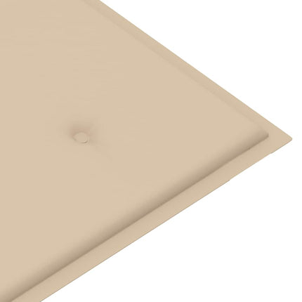 Stapelbar trädgårdsbänk med dyna 128,5 cm massiv teak