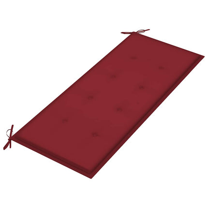 Stapelbar trädgårdsbänk med dyna 128,5 cm massiv teak