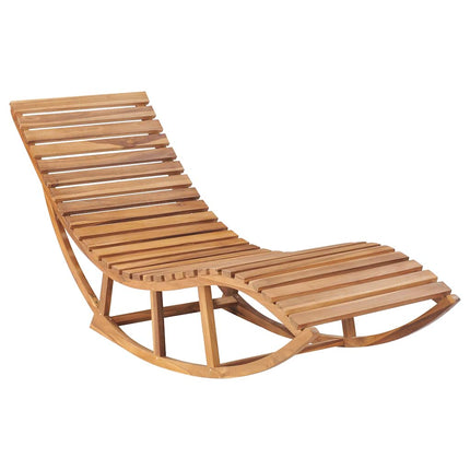 Solsäng med dyna gungdesign massiv teak