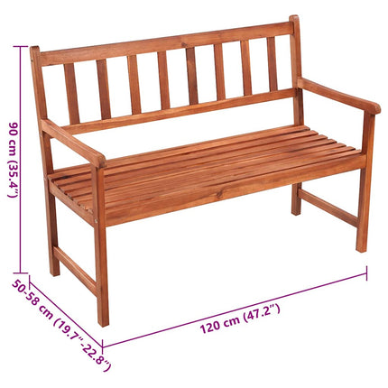 Trädgårdsbänk med dyna 120 cm massivt akaciaträ