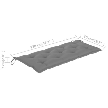 Trädgårdsbänk med dyna 120 cm massivt akaciaträ