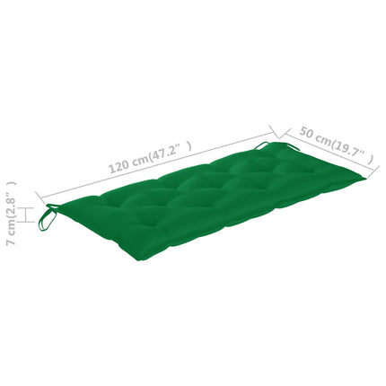 Trädgårdsbänk med dyna 120 cm massivt akaciaträ