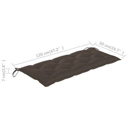 Trädgårdsbänk med dyna 120 cm massivt akaciaträ