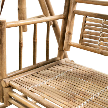 2-sits hammock med palmblad och dynor bambu 202 cm