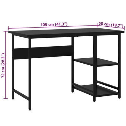 Datorbord svart 105x50x72 cm MDF och metall