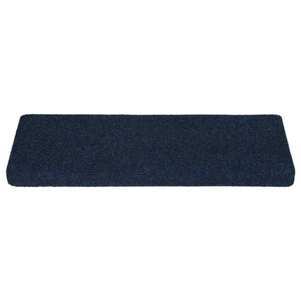 Trappmattor självhäftande 15 st 65x21x4 cm marinblå rektangulär kant