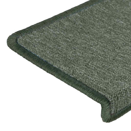 Trappmattor 15 st 65x21x4 cm mörkgröna rektangulära kanter
