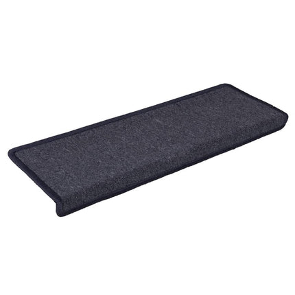 Trappmattor 15 st 65x21x4 cm mörkgrå och blå rektangulär kant