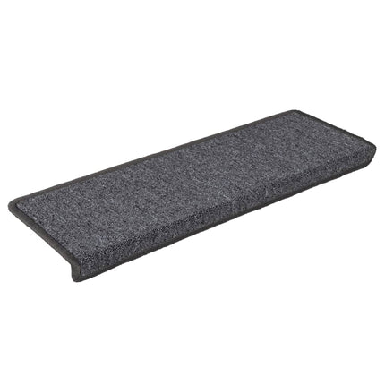 Trappmattor 15 st 65x21x4 cm mörkgrå rektangulär kant