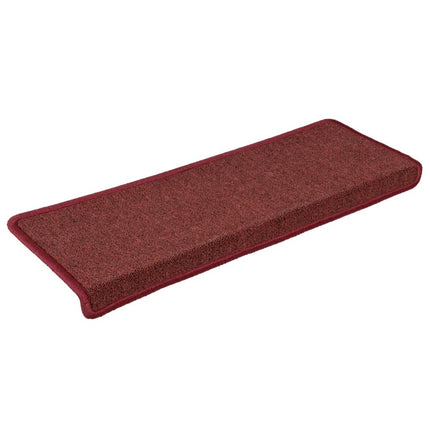 Trappmattor 15 st 65x21x4 cm bordeaux rektangulär kant