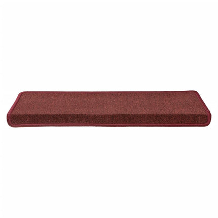 Trappmattor 15 st 65x21x4 cm bordeaux rektangulär kant