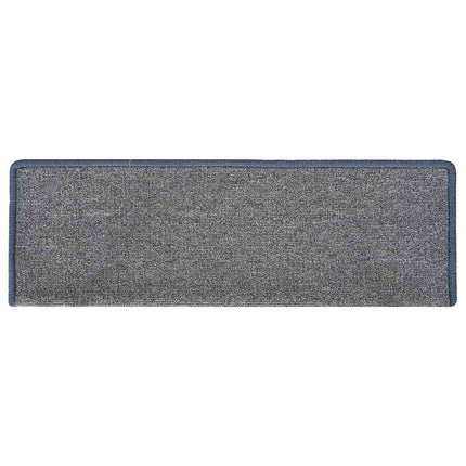 Trappmattor 15 st 65x21x4 cm ljusgrå och blå rektangulär kant