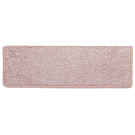 Trappmattor 15 st 65x21x4 cm ljusrosa rektangulär kant