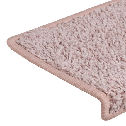 Trappmattor 15 st 65x21x4 cm ljusrosa rektangulär kant