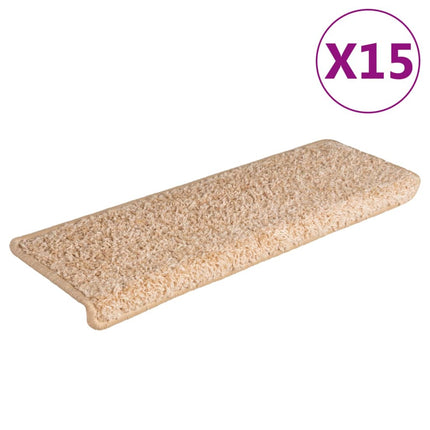 Trappmattor 15 st 65x21x4 cm guldfärgade rektangulära kanter