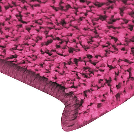 Trappmattor 15 st 65x21x4 cm rosa rektangulär kant