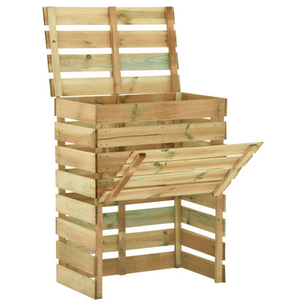 Ribbad trädgårdskompost 80x50x100 cm impregnerad furu