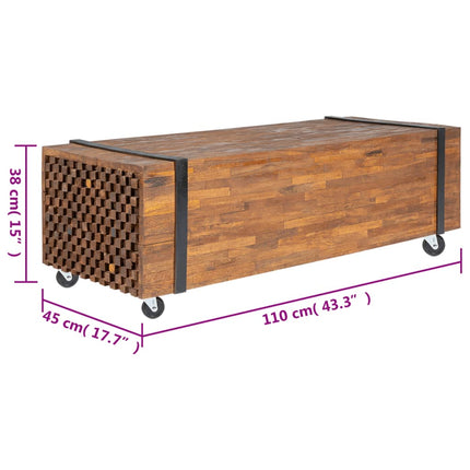 Soffbord 110x45x38 cm massiv teak