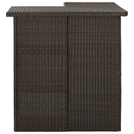 Trädgårdsbar med dynor 8 delar konstrotting brun
