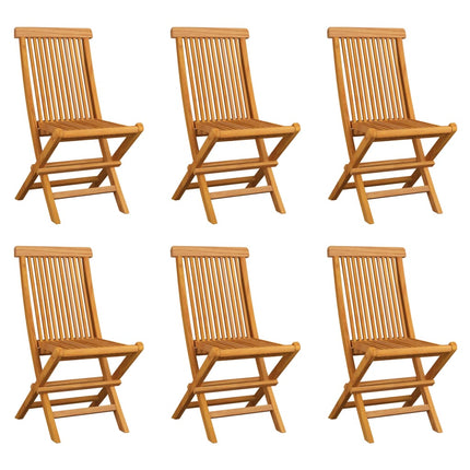 Hopfällbara trädgårdsstolar 6 st massiv teak