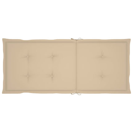 Trädgårdsstolar med beige dynor 4 st massiv teak