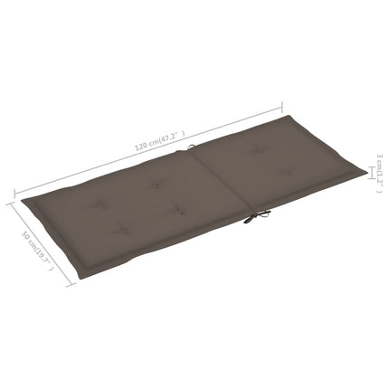 Trädgårdsstolar med taupe dynor 4 st massiv teak