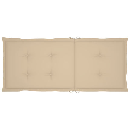 Trädgårdsstolar 6 st med beige dynor massiv teak