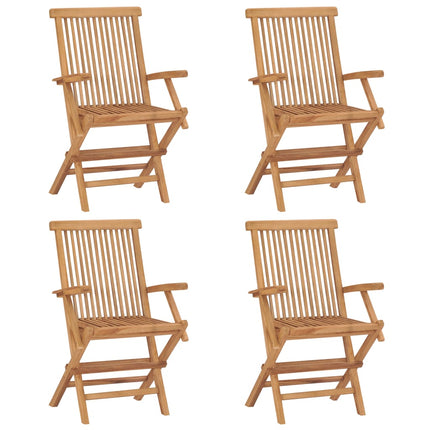 Trädgårdsstolar med antracit dynor 4 st massiv teak