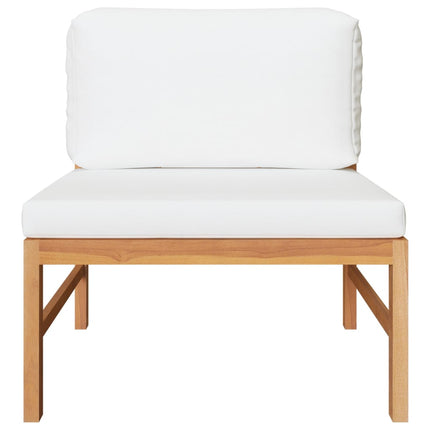 Loungegrupp för trädgården med gräddvita dynor 3 delar teak