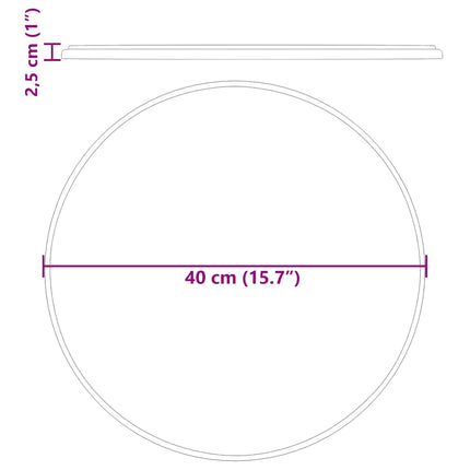Bordsskiva gräddvit Ø40x2,5 cm marmor