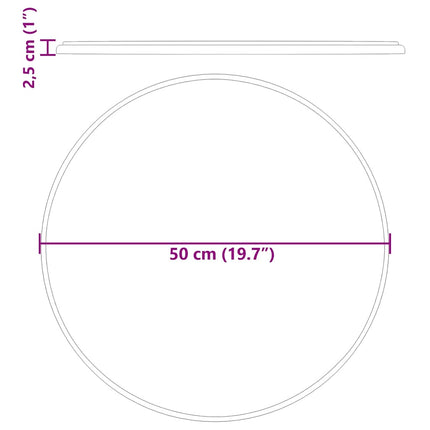 Bordsskiva gräddvit Ø50x2,5 cm marmor