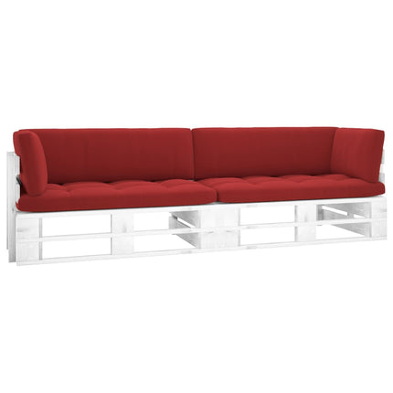 Pallsoffa 2-sits med dynor vit impregnerad furu