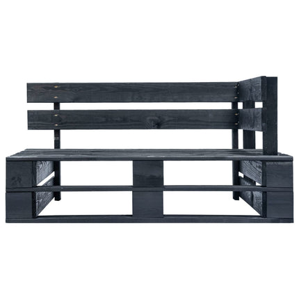 Pallsoffa 2-sits med dynor svart impregnerad furu