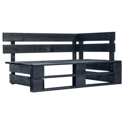 Pallsoffa 2-sits med dynor svart impregnerad furu