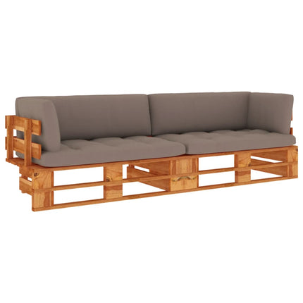 Pallsoffa 2-sits med dynor honungsbrun impregnerad furu