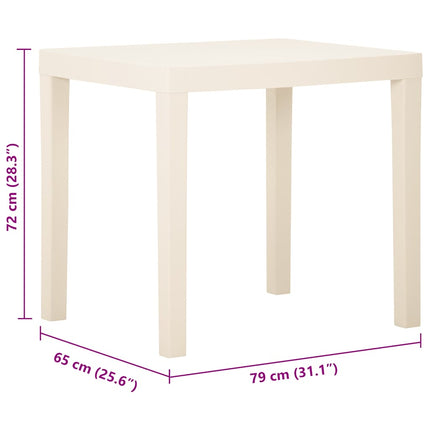 Trädgårdsbord vit 79x65x72 cm plast