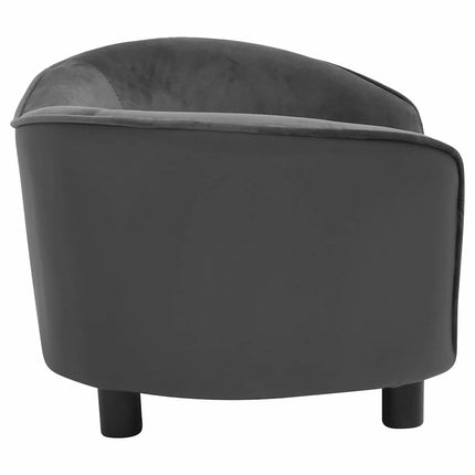Hundsoffa mörkgrå 69x49x40 cm plysch och konstläder