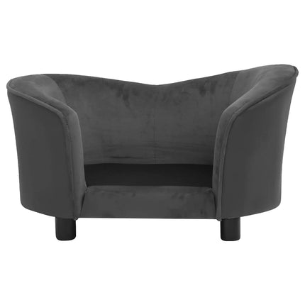 Hundsoffa mörkgrå 69x49x40 cm plysch och konstläder