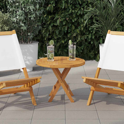 Bordsskiva i massiv teak rund 2,5 cm 50 cm