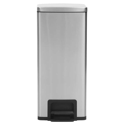 Soptunna med pedal anti-fingeravtryck 30L silver rostfritt stål