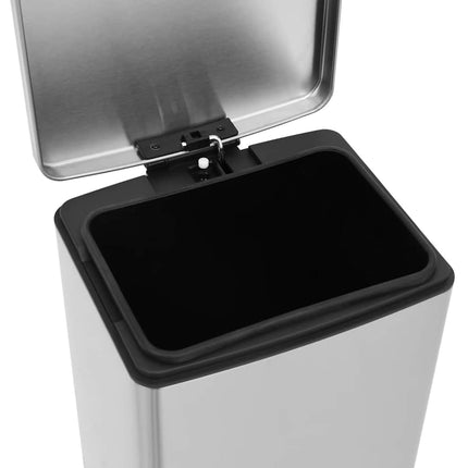 Soptunna med pedal anti-fingeravtryck 30L silver rostfritt stål