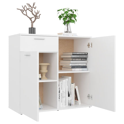 Skåp vit 80x36x75 cm konstruerat trä