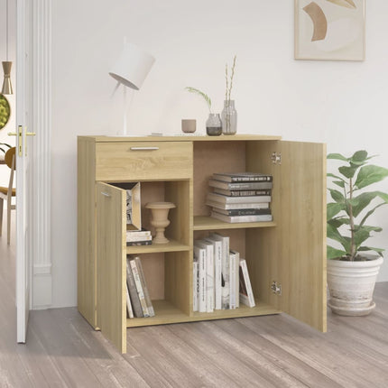 Skänk sonoma-ek 80x36x75 cm konstruerat trä