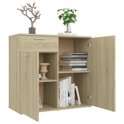 Skänk sonoma-ek 80x36x75 cm konstruerat trä